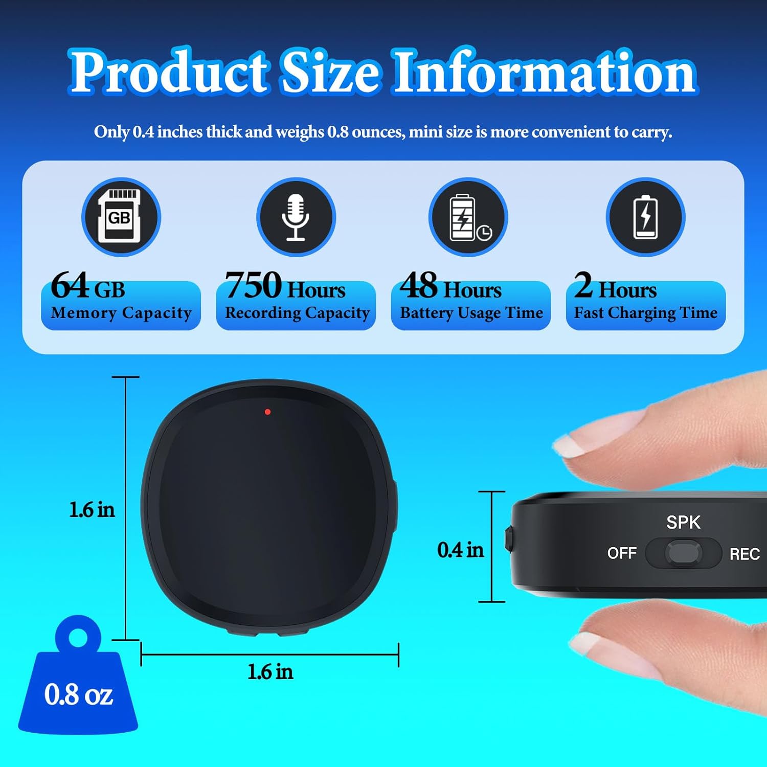 64GB Digital Voice Recorder Voice Activated Recorder For Lectures Meetings, 3-in-1 Portable Audio Recorder Magnetic Tape Recorder Recording Device With Speaker Instant Playback And Headphone 