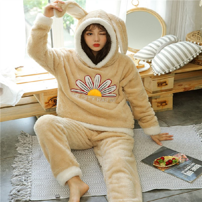 Title 12, Hooded Plush Padded Warm Home Service Suit