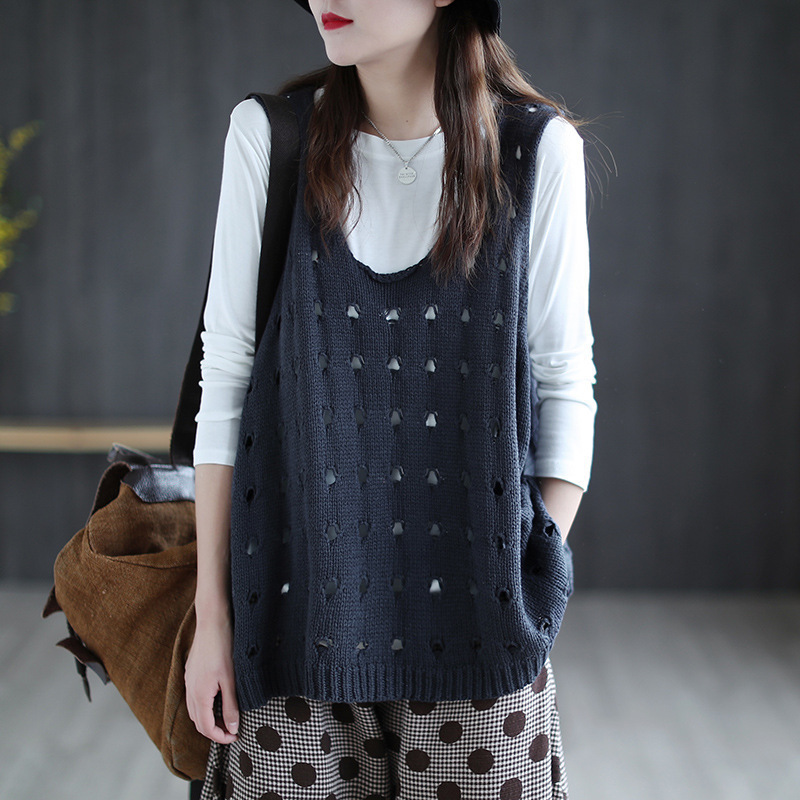 Title 3, New Knitted Retro Hollow Vest Women