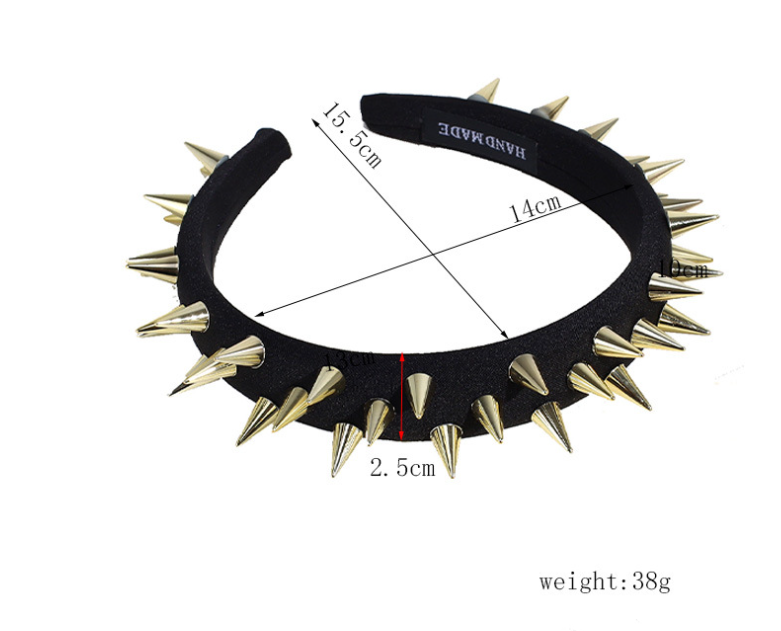 Title 1, Exaggerated Design Rivet Black Hair Hoop