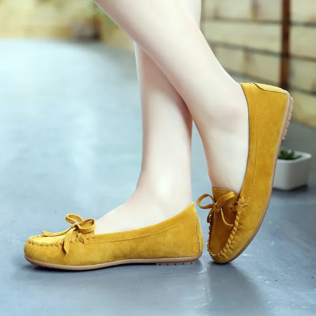 Flat Bottom Low top Single Shoes Round Toe Peas Shoes Pregnant Women Shoes Yellow - Shop at LoveMi