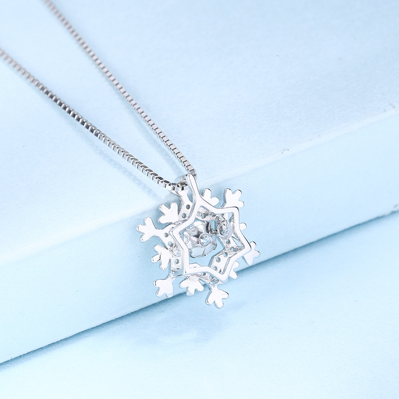 Title 4, Sterling Silver Female Snowflake Pendant Necklace