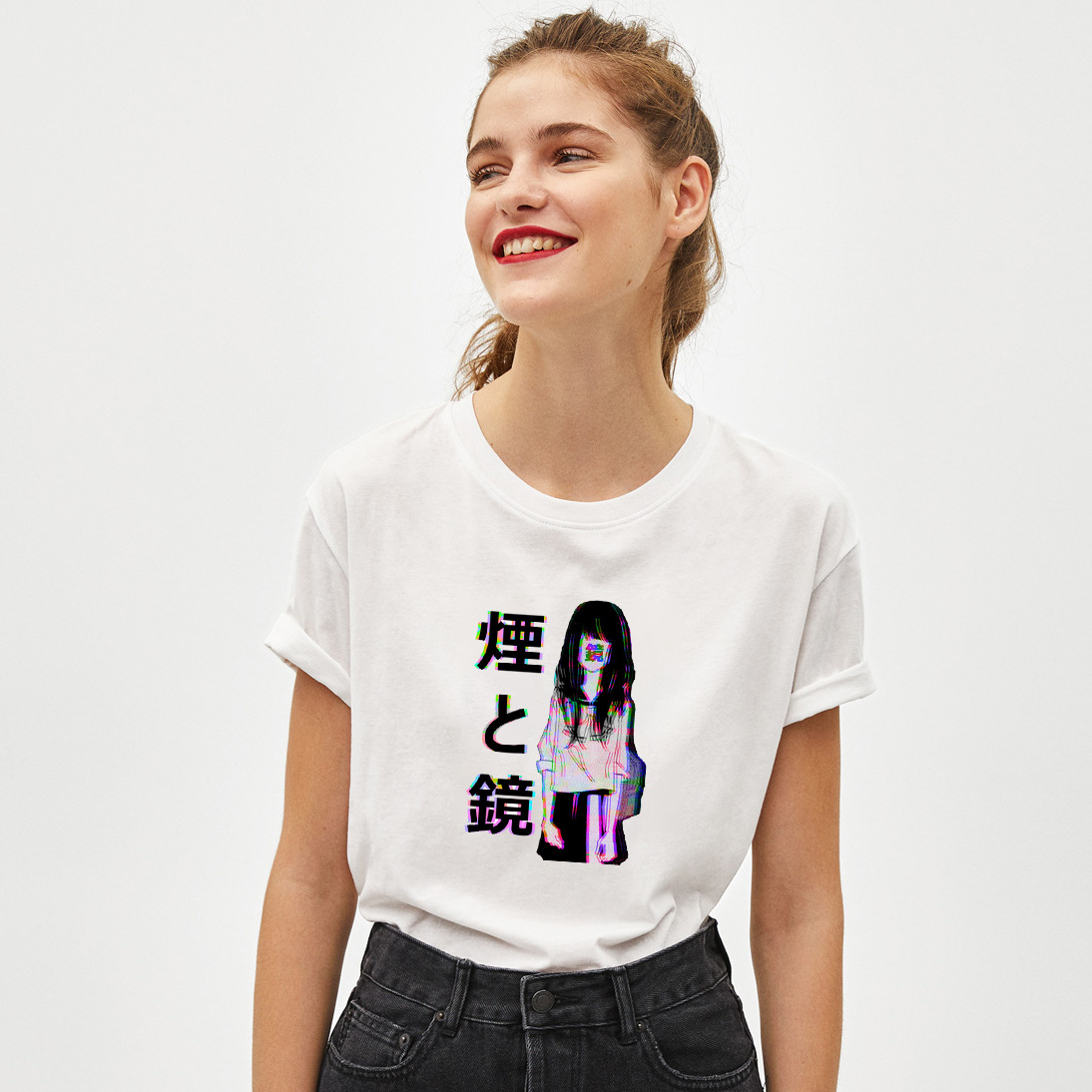 Title 2, Sad Sticker Print Short Sleeve T-shirt