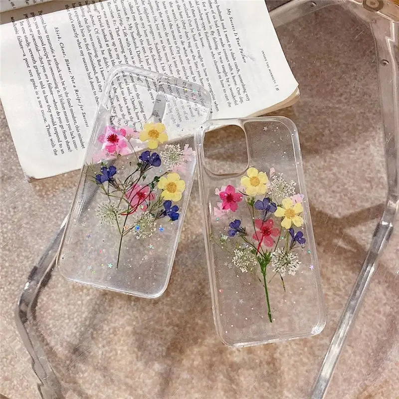 Suitable For Mobile Phone Shell Dry Flower Glue Transparent Soft Shell