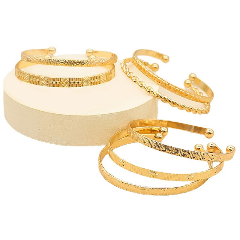 Irregular Texture Twist-shaped  Bracelet Set Of 7