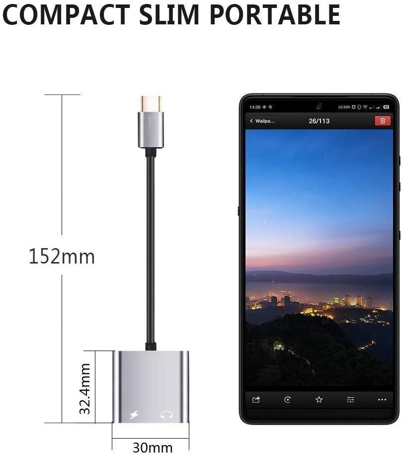 USB C Headphones Adapter with Fast Charging, 2-in-1 USB C to 3.5mm Headphones Adapter, PD Fast Charging, Hi-Res Sound, Compatible with iPad Pro Galaxy Note20/S20/Note10/Google Pixel 4/4 XL/3/3 XL and More. Wide Compatibility: This USB c headphone adapter 