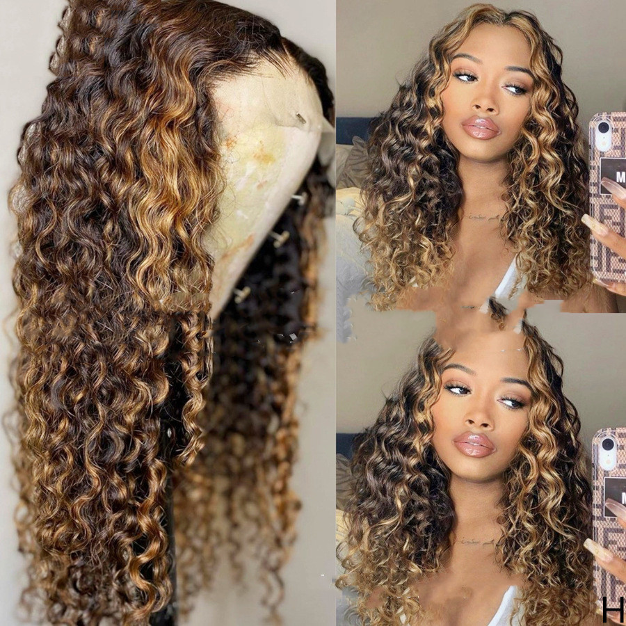 Wig Female Small Wave Black And Brown Mixed Color Gradient — foto 3
