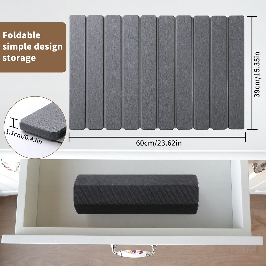 Foldable Diatomite Drying Mat Absorbent Draining Quick Dry Nonslip Pad — image 4