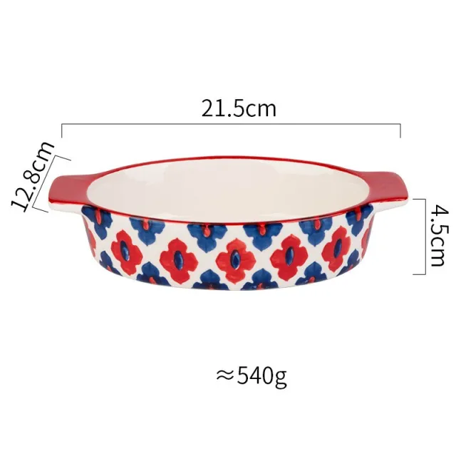 Creative Tableware For Household Ceramic Baking Bowls And Plates Oval Wine Red - Shop at LoveMi
