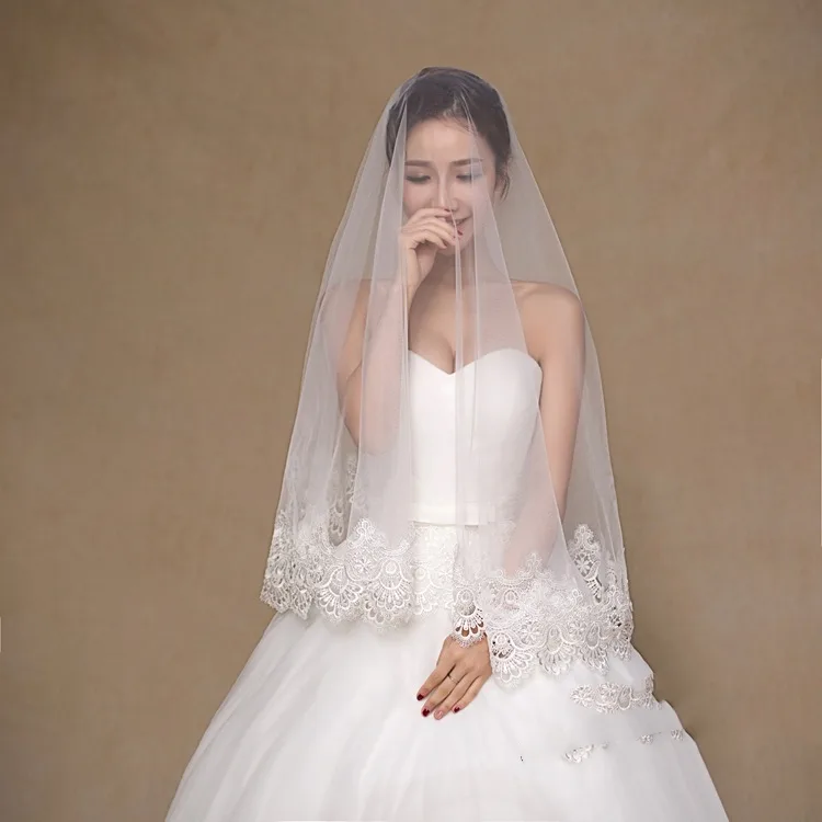 White Bride Veil Cheap Wedding Accessories Ready to Ship