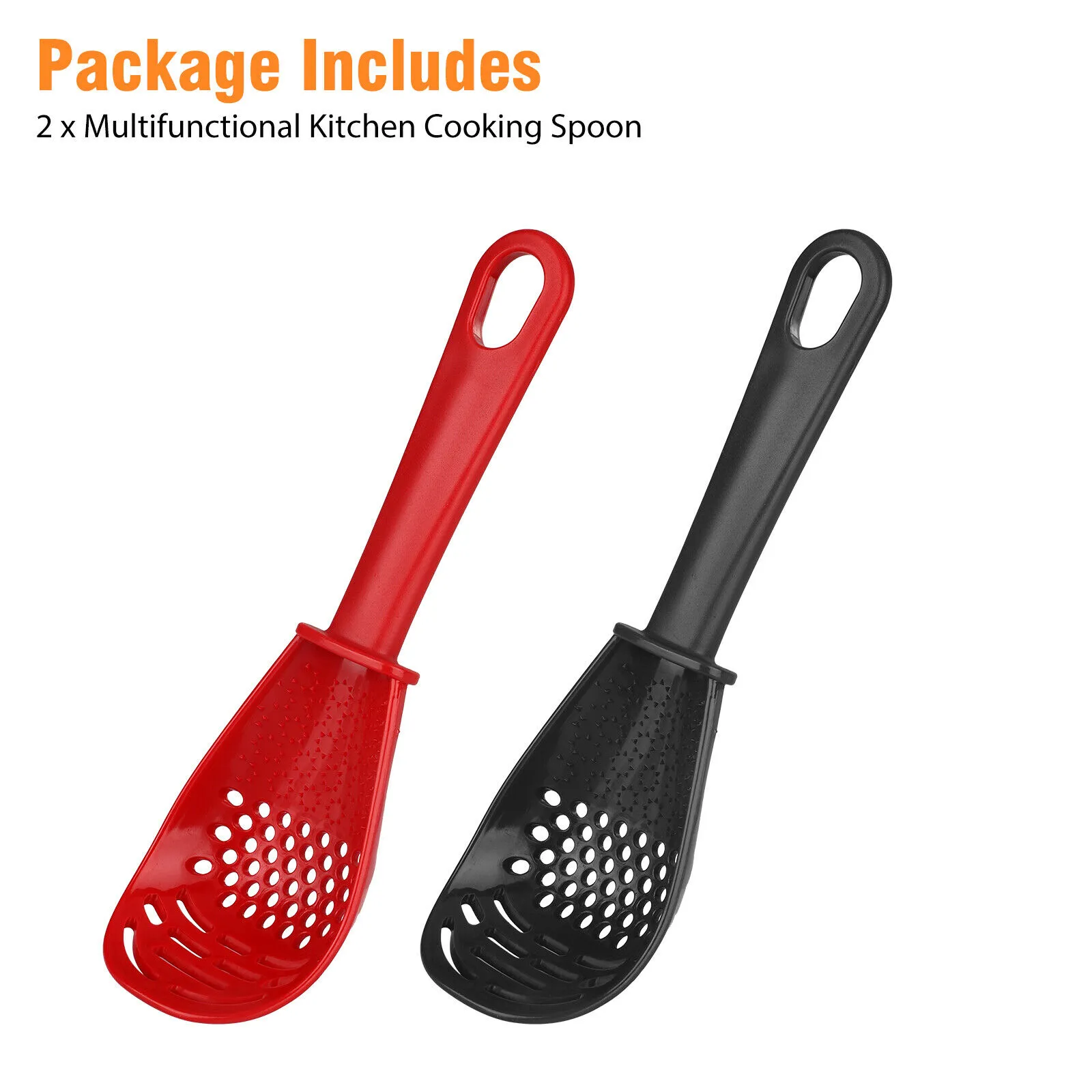 2PCS Kitchen Cooking Spoon Tool Multifunction Scoop Soup Skimmer Heat Resistant Kitchen Cooking Spoon – image 5