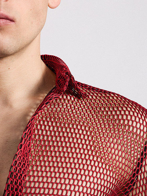 Men's Openwork Long-sleeved Shirt