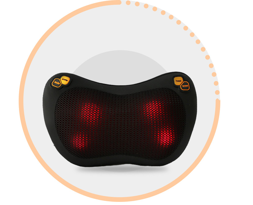 Portable electric neck and back massager with heat function