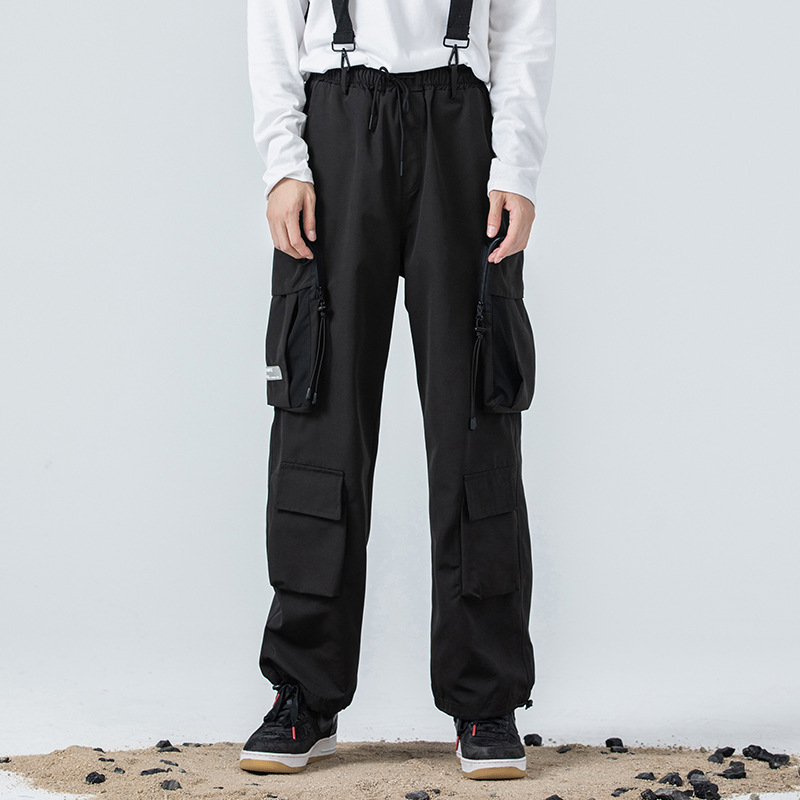 Guochao Functional Wind Overalls Men Straight