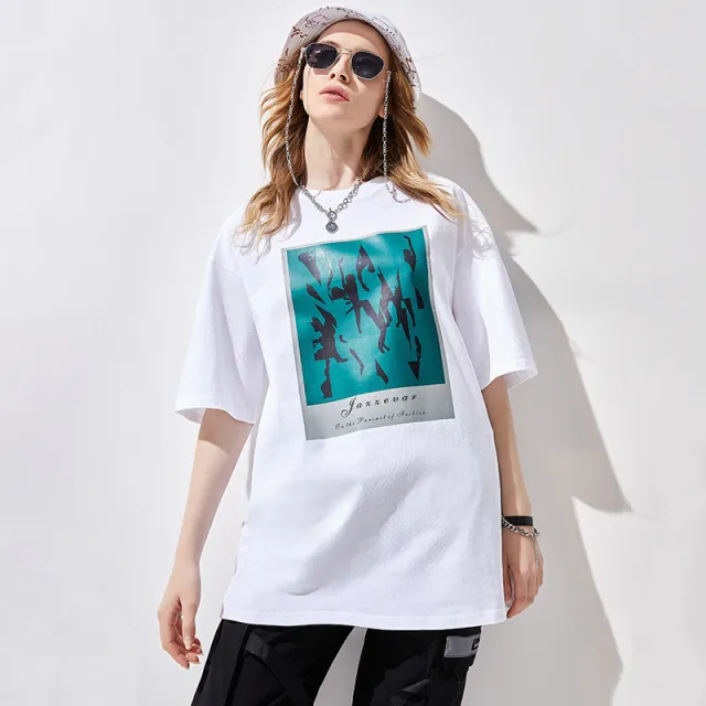 Cotton T Shirt Comfortable Simple Short Sleeve White - Shop at LoveMi