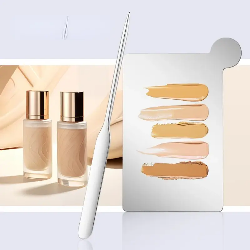 Stainless Steel Makeup Spatula Blending Stick Foundation Brush Set Eyeshadow Cream Pigment Blending Tool Face Contour Brush Tool Nail Color Scraper Makeup Acces