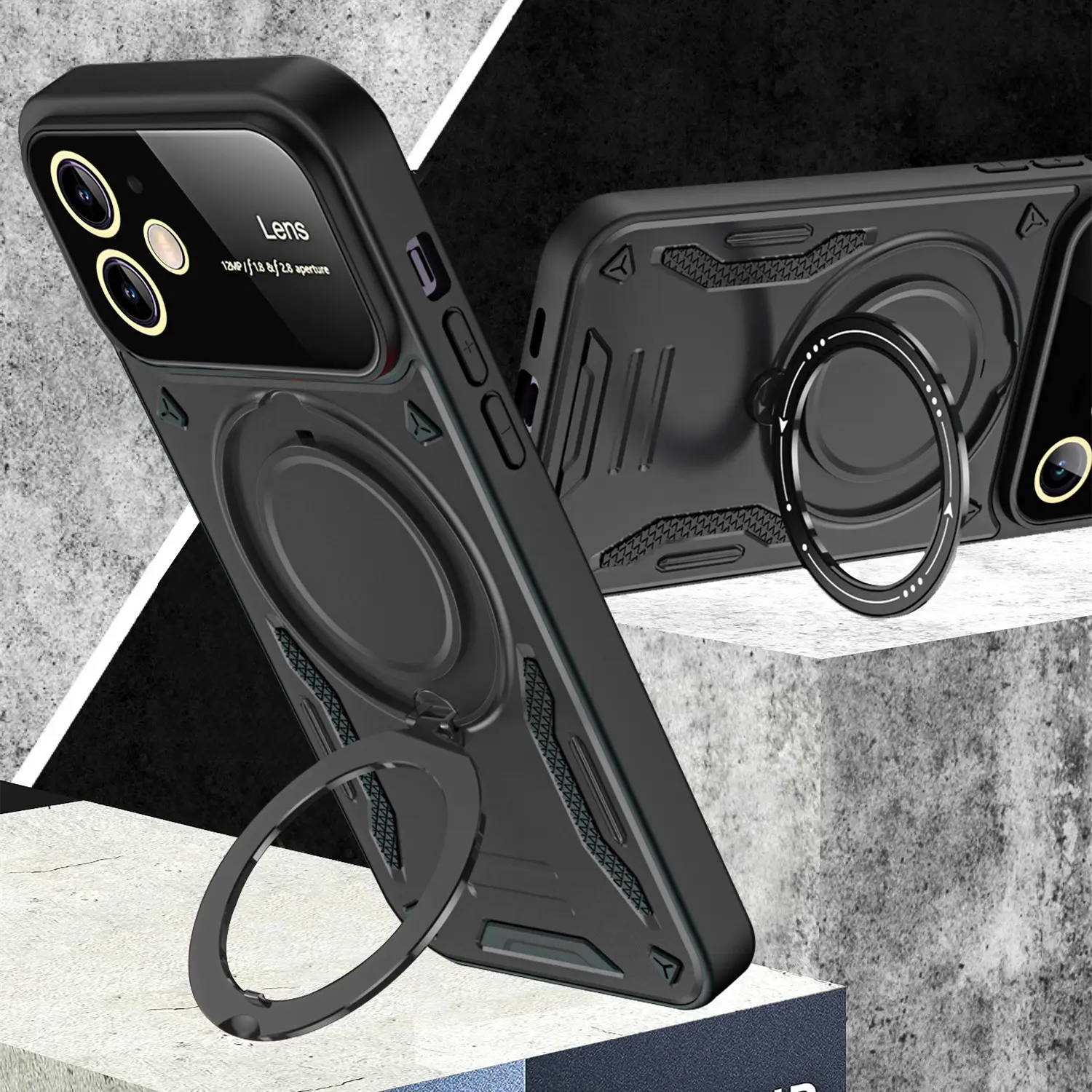 U-shield Large Window Magnetic Bracket Phone Case