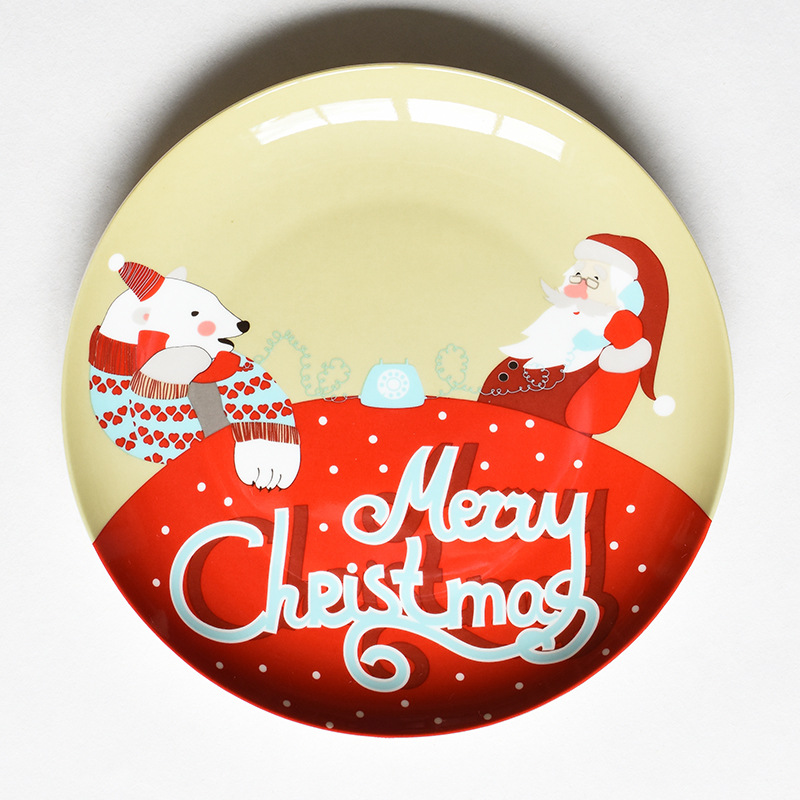 Title 11, Cartoon Hand-painted Christmas Ceramic Plate