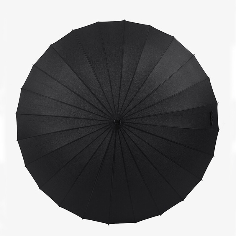 24 Ribs Umbrella Classic Large Umbrellas Strong Windproof Stormproof Black V