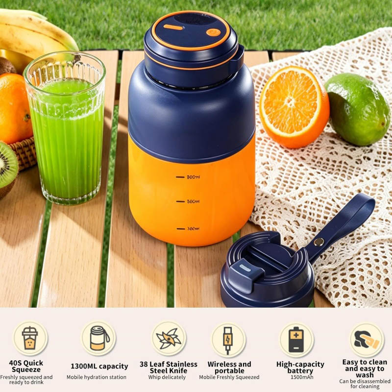 Cordless Juicer Blender Cup 1300ml Rechargeable Smoothie