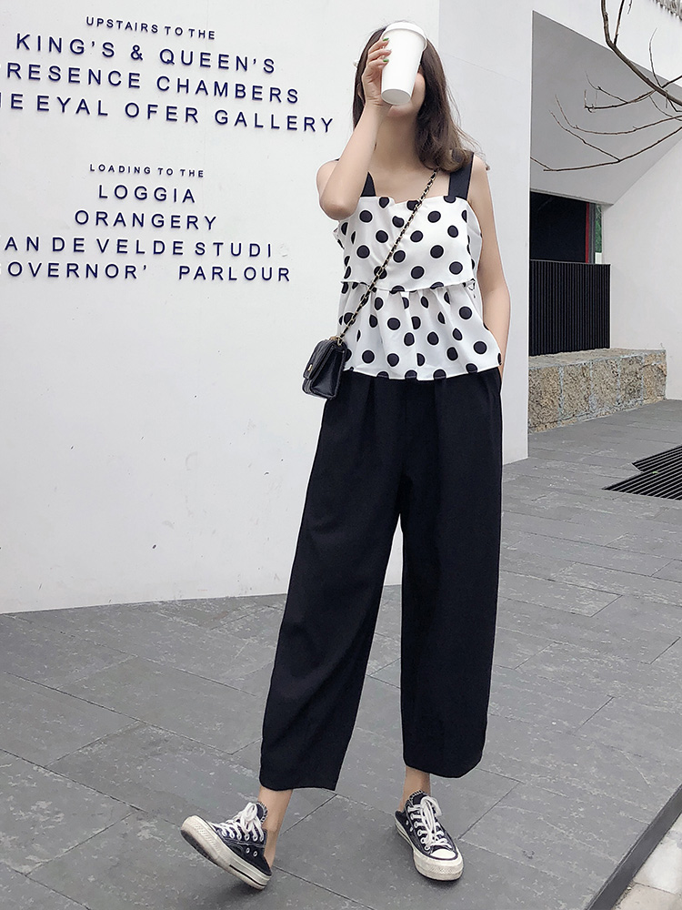 Title 4, Straight High-waisted Cropped Trousers Loose An...