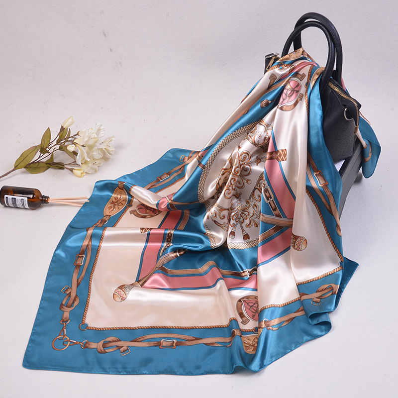 Fashion Belt Wand Chain Twill Print Scarf