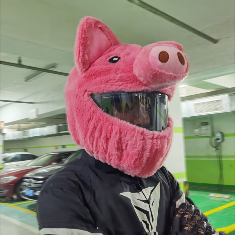 Helmet Protective Hood Man And Woman Cartoon Plush