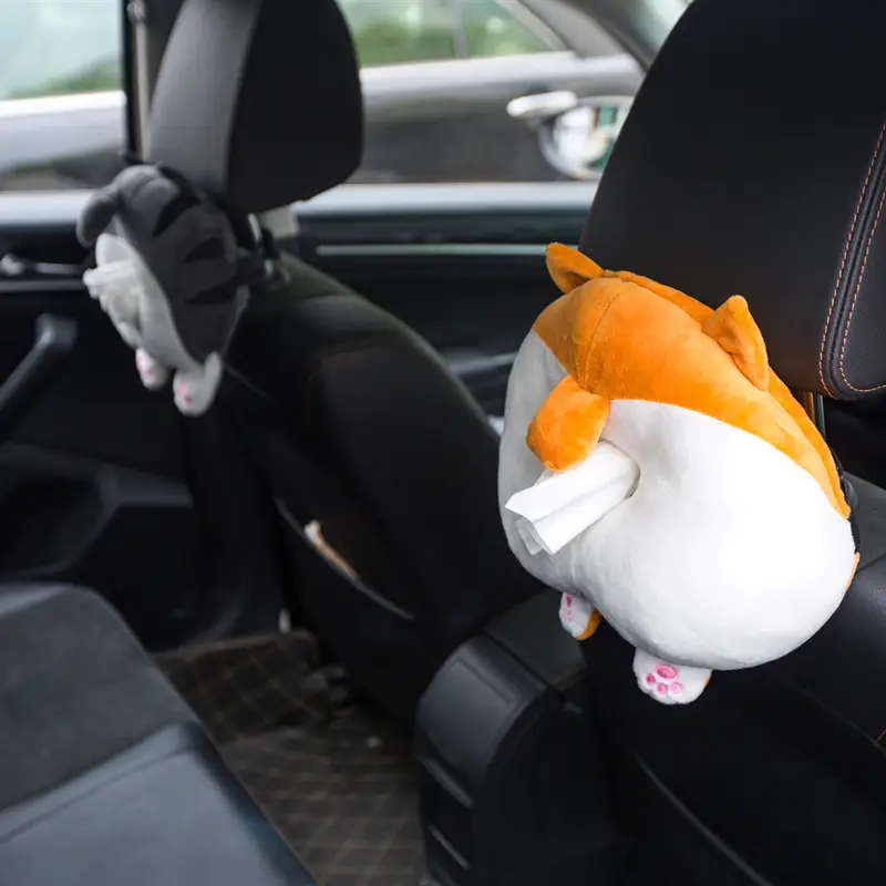 Creative Corgi Ass Car Plush Tissue Pumping Car Tissue Cover