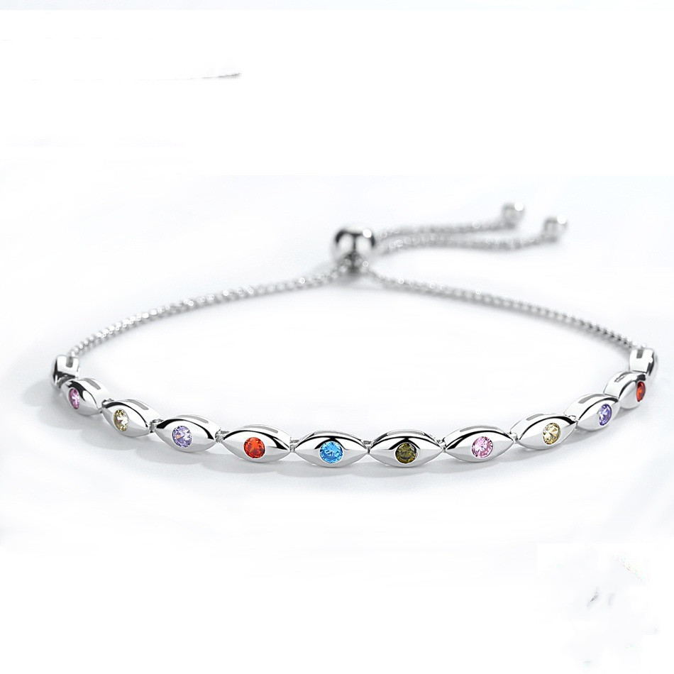 Title 3, S925 Sterling Silver Colorful Horse Eye Bracelet