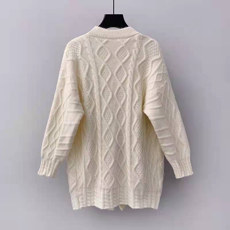 Fashion Sweater Cardigan Jacket With Padded Big Pockets