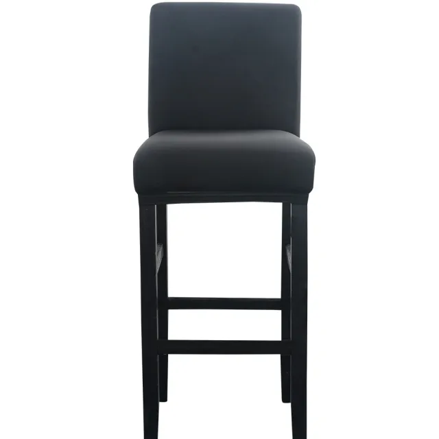 Solid Color High Elastic Bar Cafe Front Desk Stool Dust Chair Cover Home Cloth Art Black - Shop at LoveMi