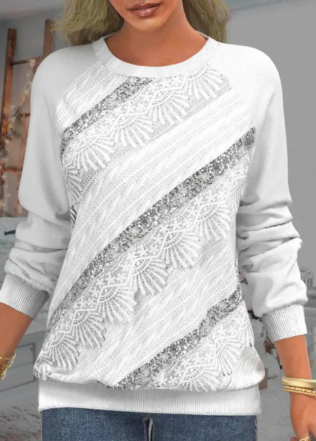 Women's Tie Dye Print Crew Neck Raglan Casual Loose Sweatshirt Element8 M - Shop at LoveMi