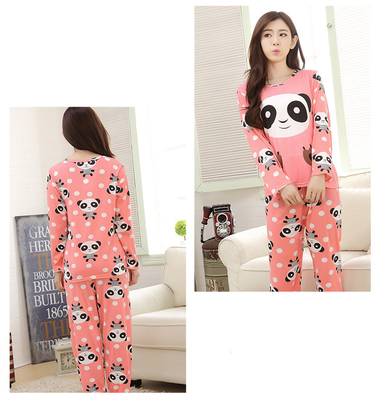 Fashion Cartoon Lady Long Sleeve Pajamas Suit