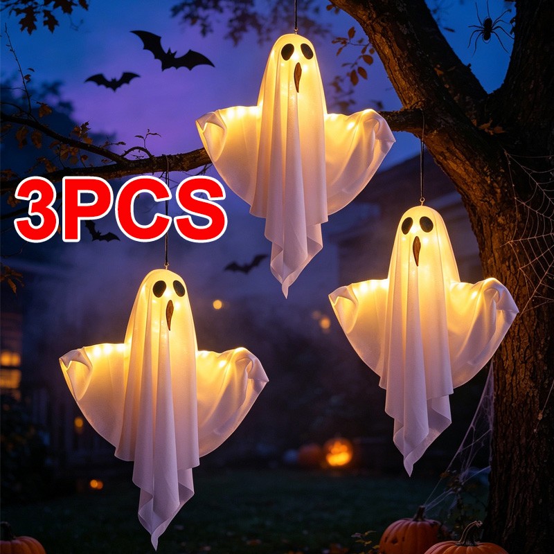 Halloween Glowing Ghost Light Outdoor Decor Garden Prop