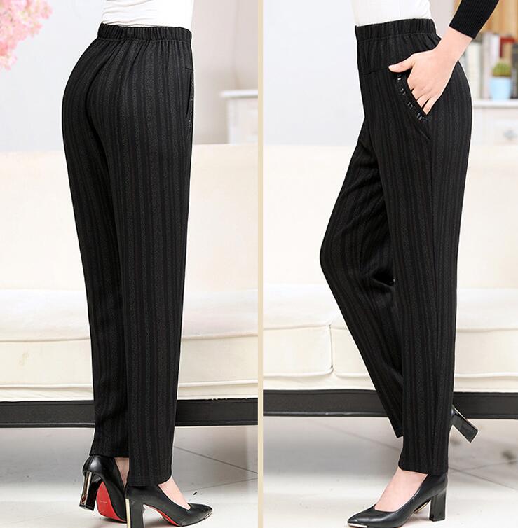 Women's Solid Color Loose High Waist Plus Fleece Trousers