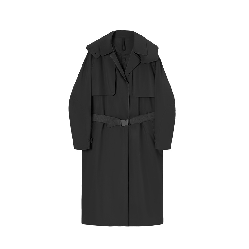 Title 4, Trench coat longo feminino com lapela, ideal pa...