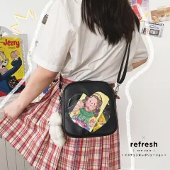 Crossbody Pain Bag Ins Soft Girl Cute Shoulder Bag - Black - View 1