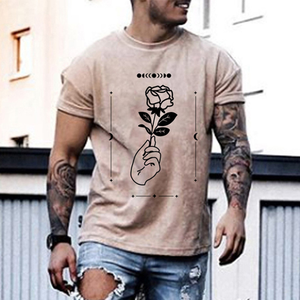 Title 2, Camiseta masculina plus size com estampa de ros...