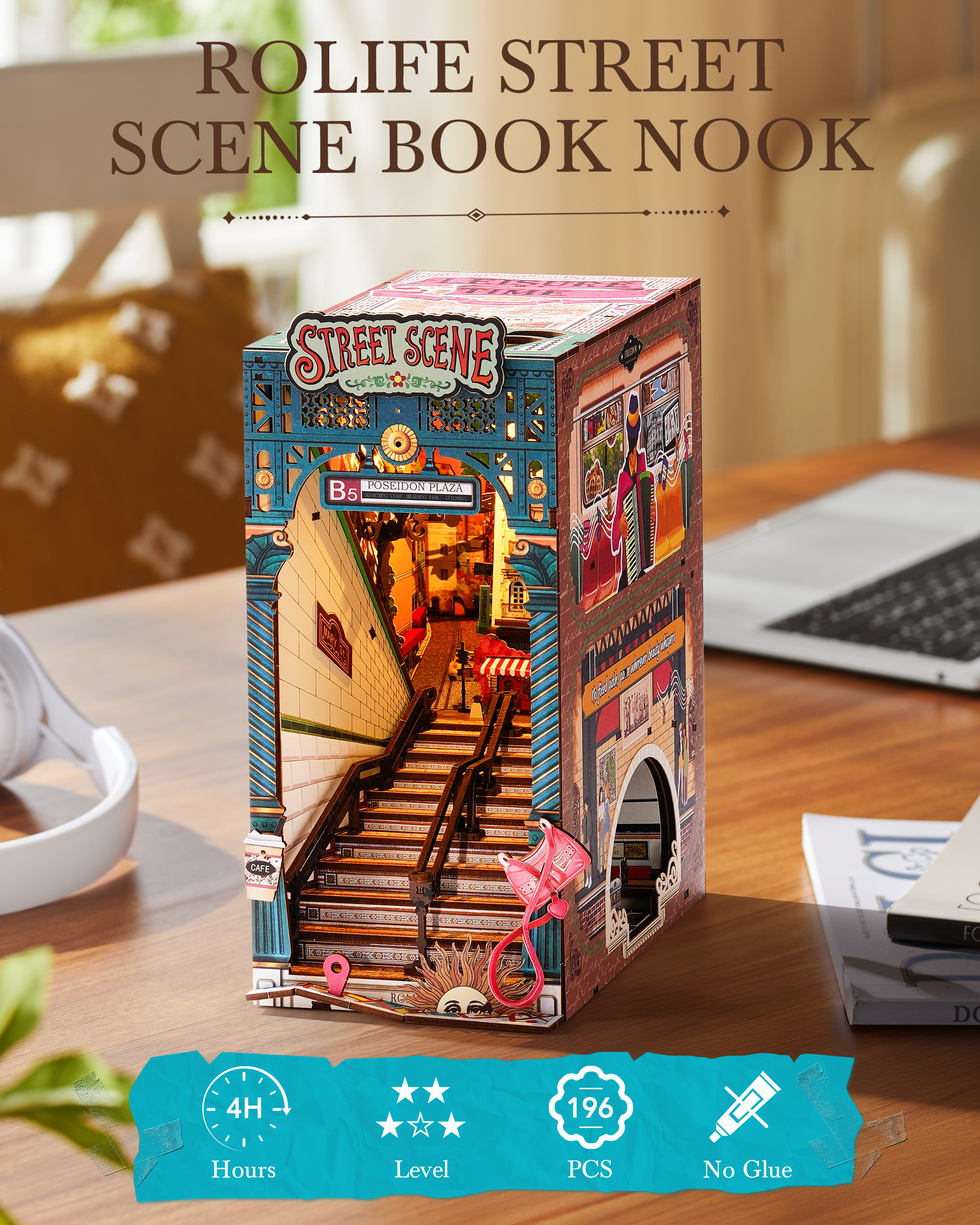 Rolife Urban Street Scene Bookend Set