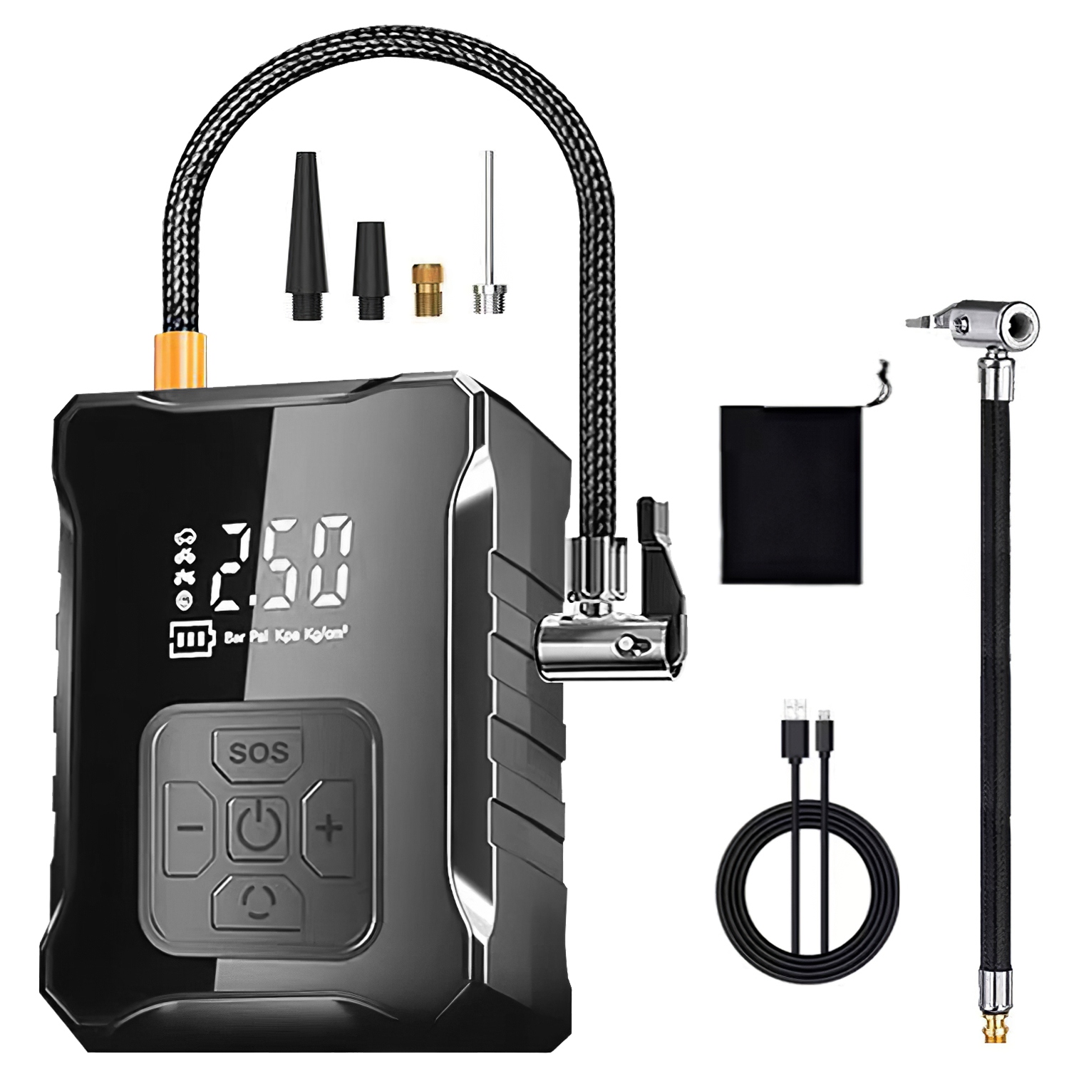 1Pc 150PSI Cordless Tire Inflator Digital Air Compressor With LED Light Emergency Power Bank For Cars Motorcycles Bicycles Balls - Image 5