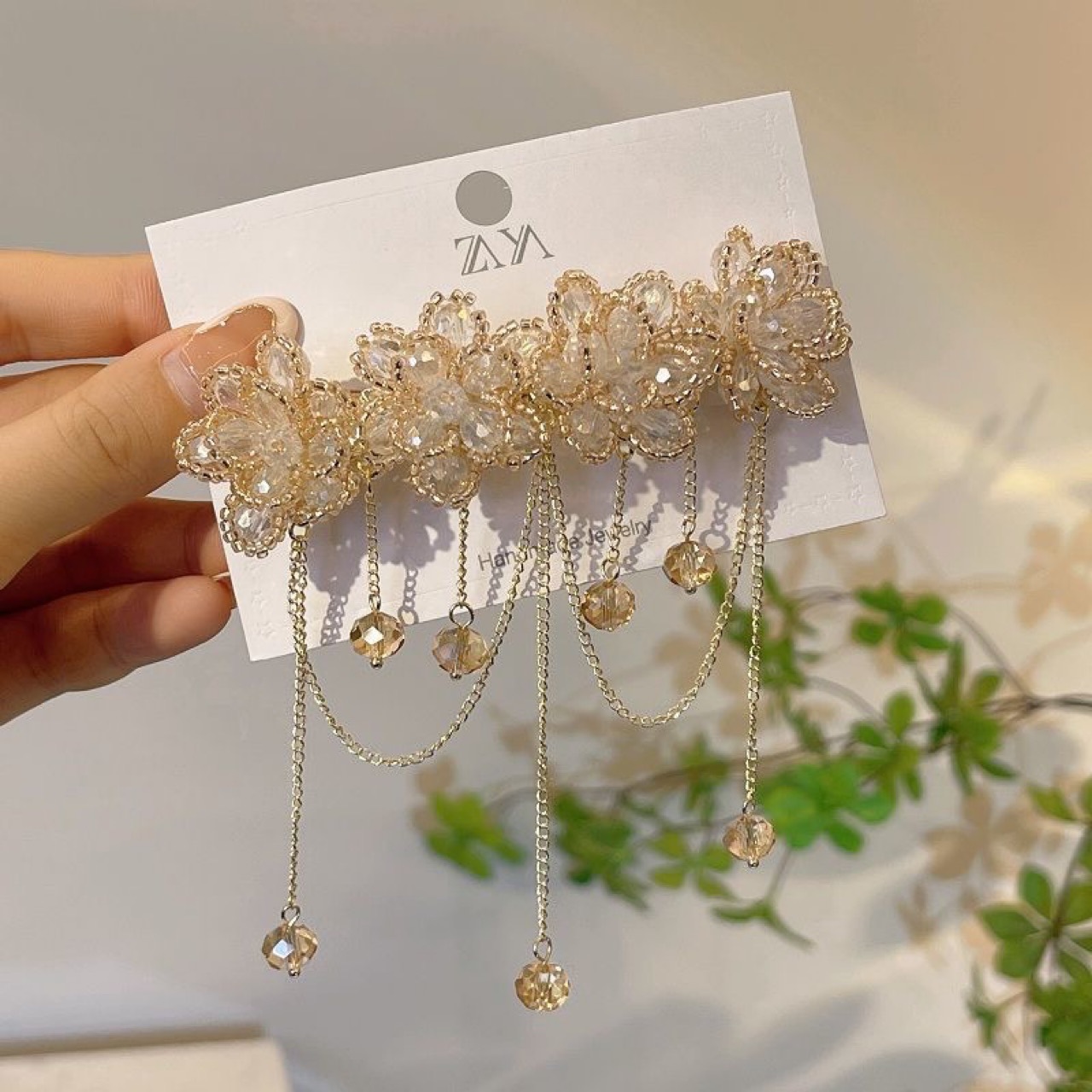 Light Luxury Hairpin Resin Copper Alloy Retro Crystal