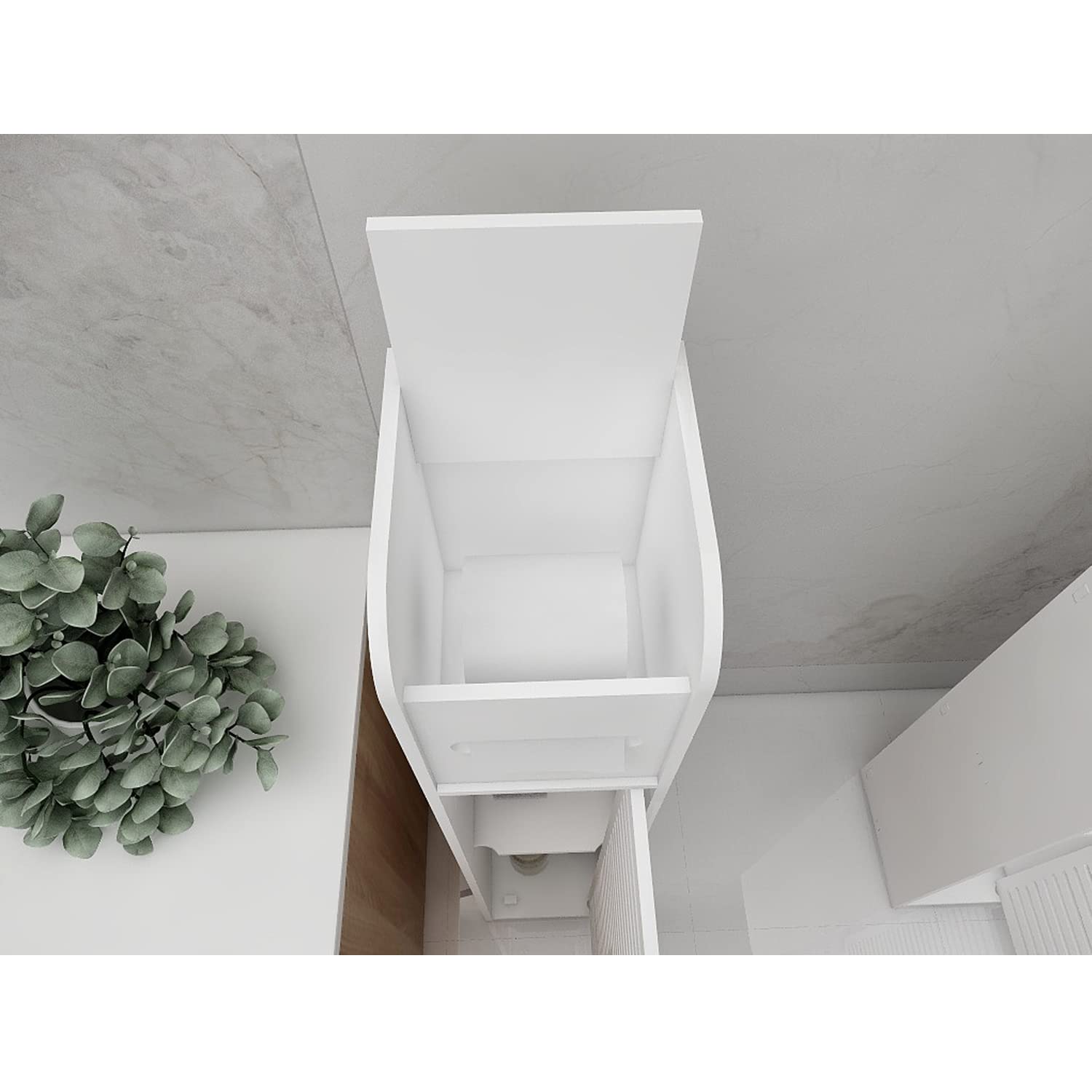 Bathroom Cabinets Tall Slim Storage Waterproof Toilet Cupboard — image 5