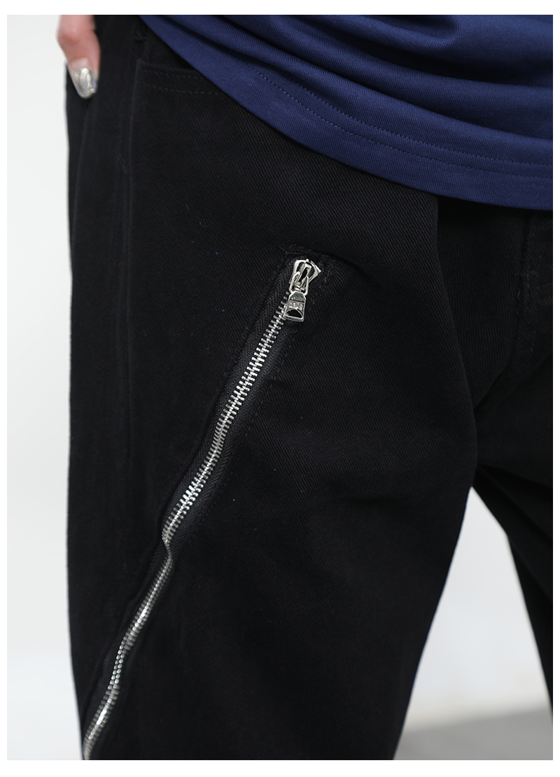 Title 11, Pantaloni Design Niche ampi e dritti con zip e ...