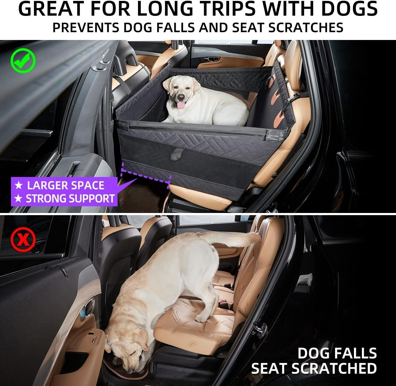 Hard Bottom Dog Cat Car Seat For LargeMedium Pet Booster Back Extender — image 8
