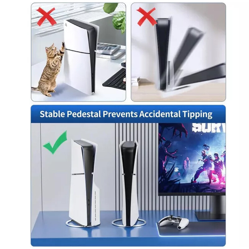 Vertical Stand For PS5 Slim Disc & Digital Console Anti-Slip Base — image 8