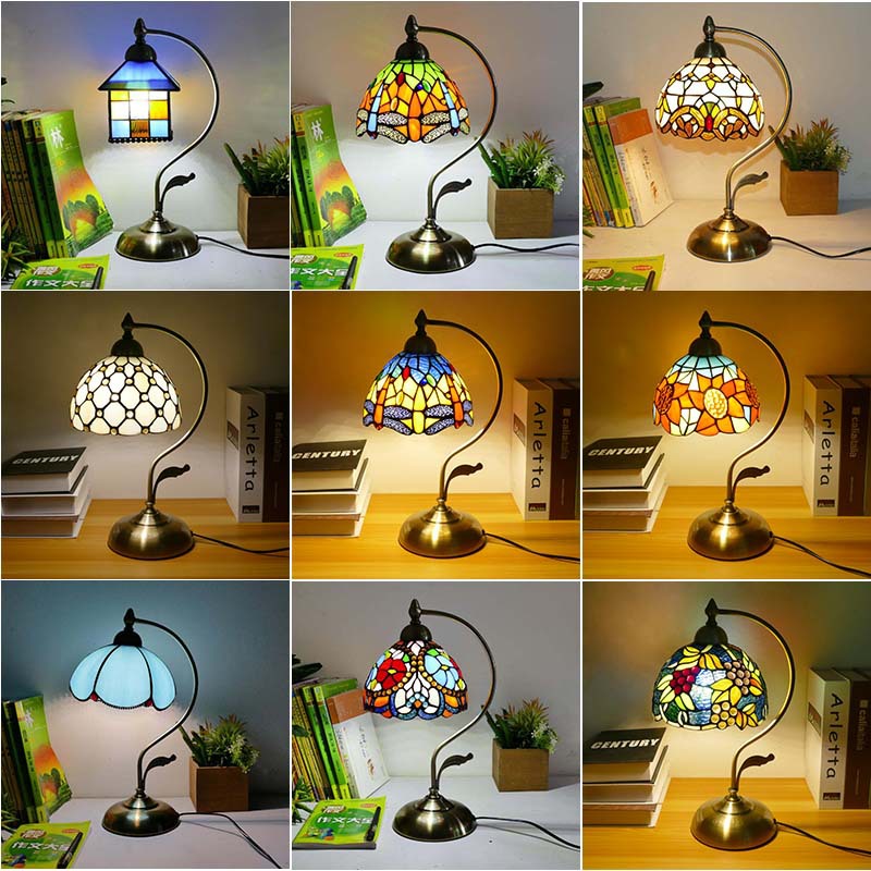American Bedroom Bedside Lamp Study Retro Glass Simple And Warm