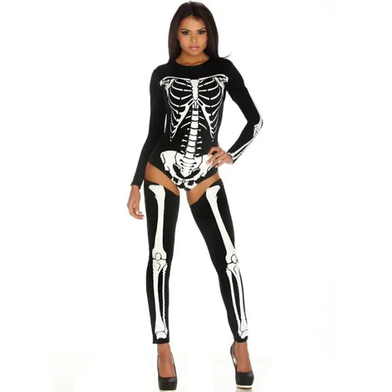 Skeleton Print Catsuit