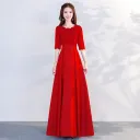 Round Neck Red Long