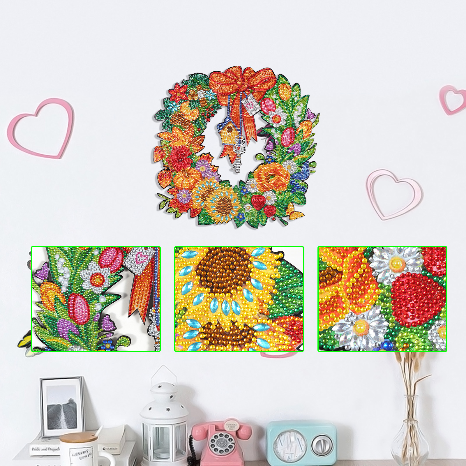 5D Diamond Painting Large And Small Shaped Diamond Wreath