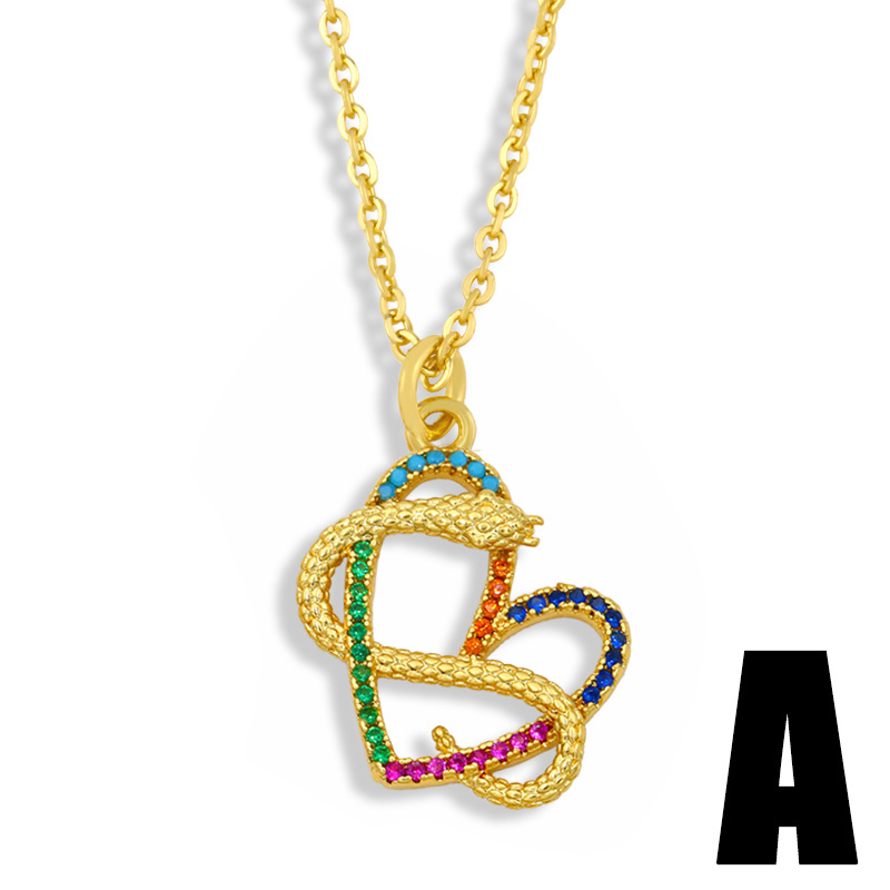 Jewelry Snake Love Necklace With Colored Zircon Necklace